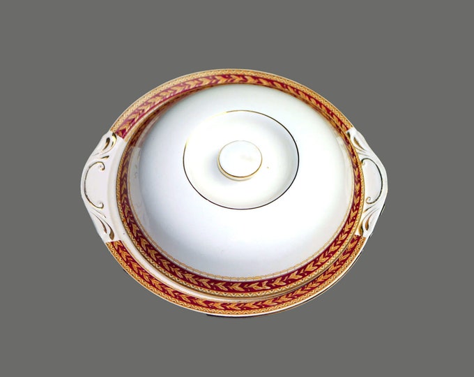 Antique Sampson Bridgwood Anchor Pottery SAW13 covered serving bowl made in England.