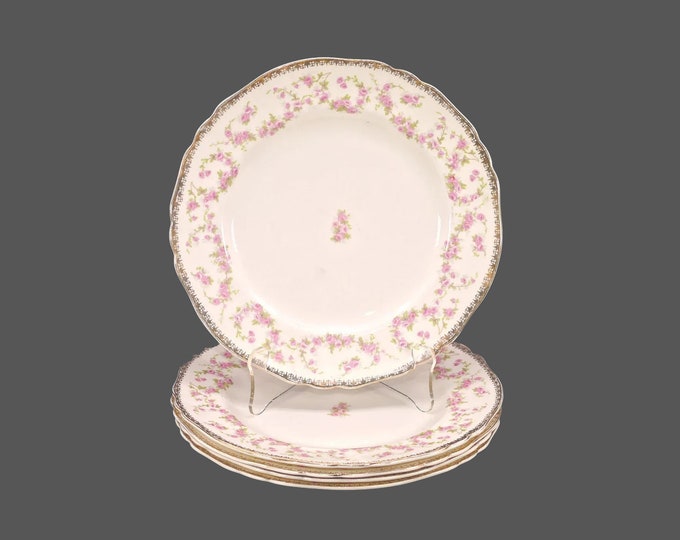 Five Alfred Meakin Harmony Rose luncheon plates made in England.