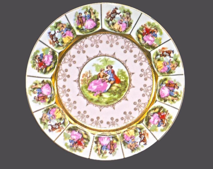 Saji Fragonard-inspired Love Story | romance scene | courting couples cabinet or display plate made in Japan.