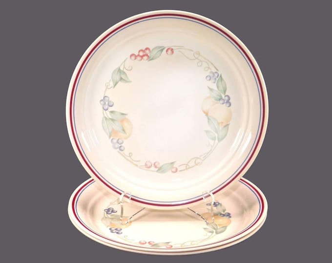 Three Corelle Corningware Abundance luncheon plates made in USA.