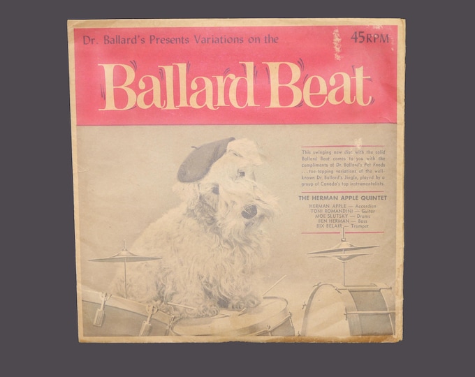 MCM Dr. Ballard Presets Ballard Beat Herman Apple Quintet 45RPM record with sleeve.