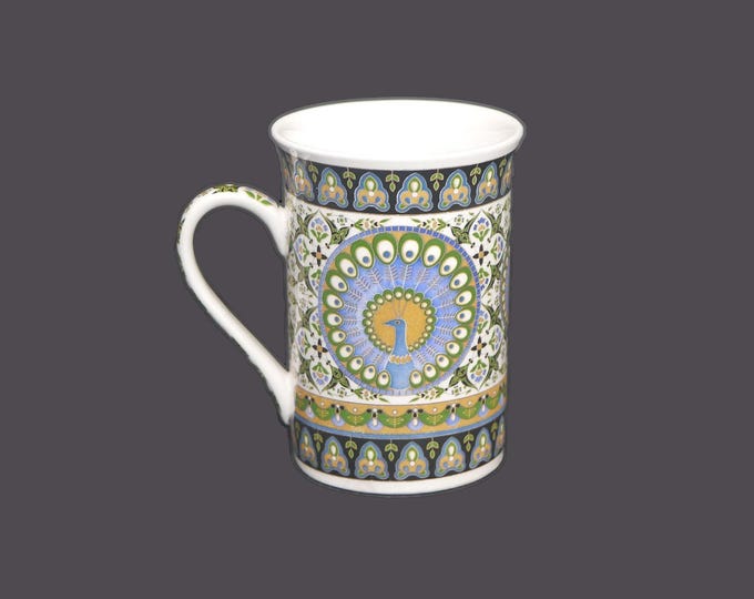 Thun Karlovasky porcelain coffee or tea mug. Peacock. Made in Czechoslovakia
