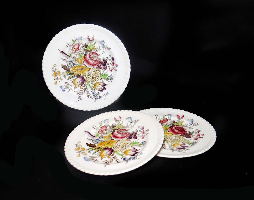 Three Johnson Brothers Garden Bouquet Bread Plates. Windsor Etsy Canada