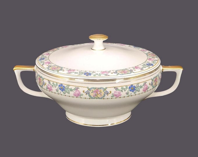 Art-deco era Pope Gosser Duchess covered serving bowl made in USA.