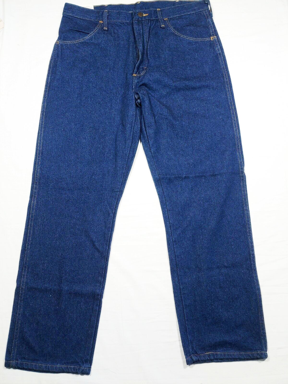 Vintage (1980s) Wrangler Rustler men's heavyweight denim jeans with zip  fly. Never worn original tags. Regular fit. Made in USA. Mint.