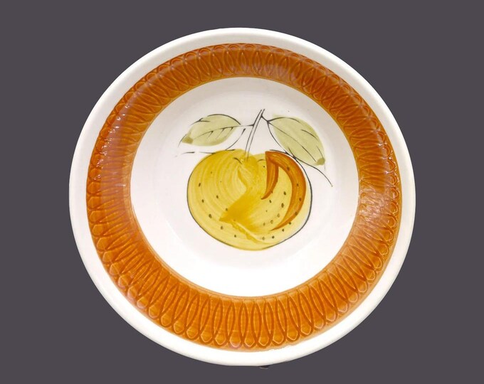 Wales Japan coupe cereal or soup bowl. Central golden plum, brown band.