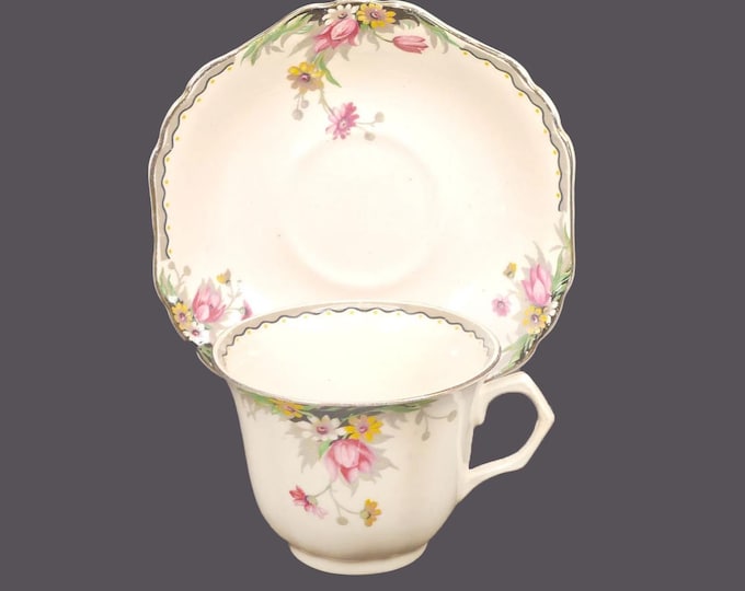 Antique John Maddock Daisy cup and saucer set made in England.