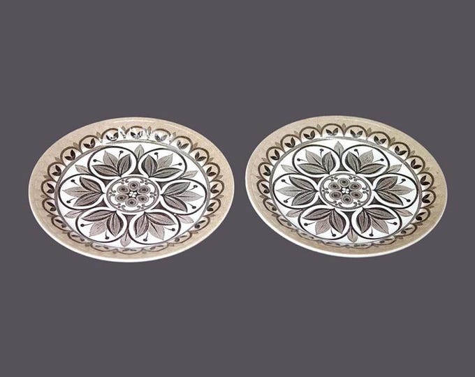 Pair of English Ironstone Tableware Ferndale bread plates made in England.