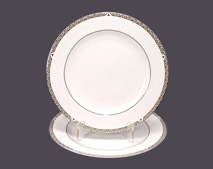 Pair of Royal Doulton Platinum salad plates. Super Fine Bone China.