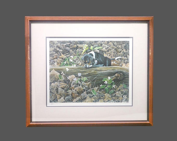 Vintage Tammy Laye Charlotte the Spaniel signed, numbered print in frame. Dog art