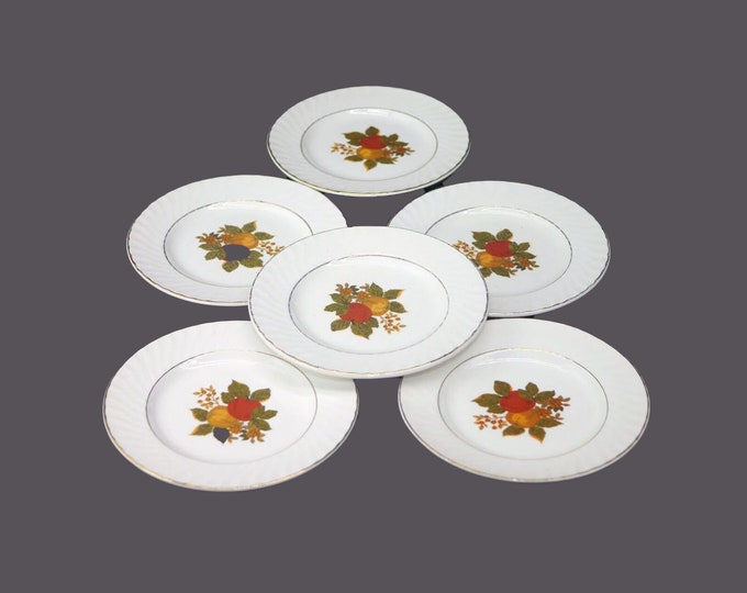 Six Wedgwood English Harvest bread plates made in England.