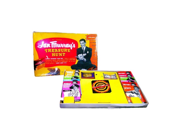 Mid-century Jan Murray's Treasure Hunt board game published by Gardner Games. Made in the USA. Based on the 1950s NBC game show.