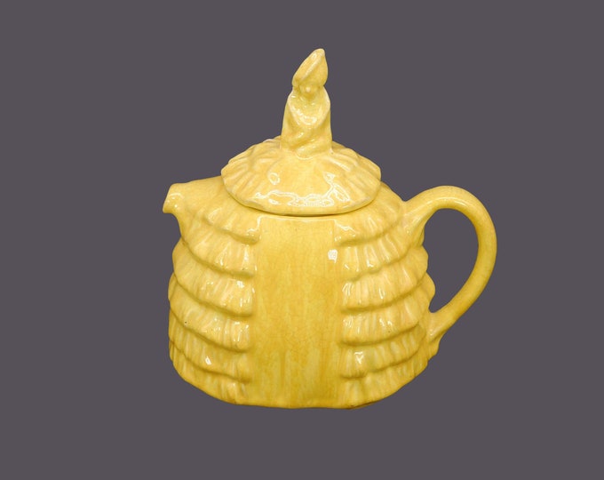 Sadler Dainty Lady | Daintee | Crinoline Lady teapot made in England. Sunshine Yellow. Minor flaw (see below).