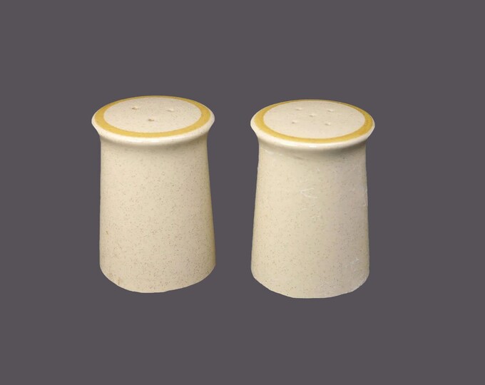 Hearthside Garden Festival stoneware salt and pepper shaker set made in Japan. Flaws (see below).