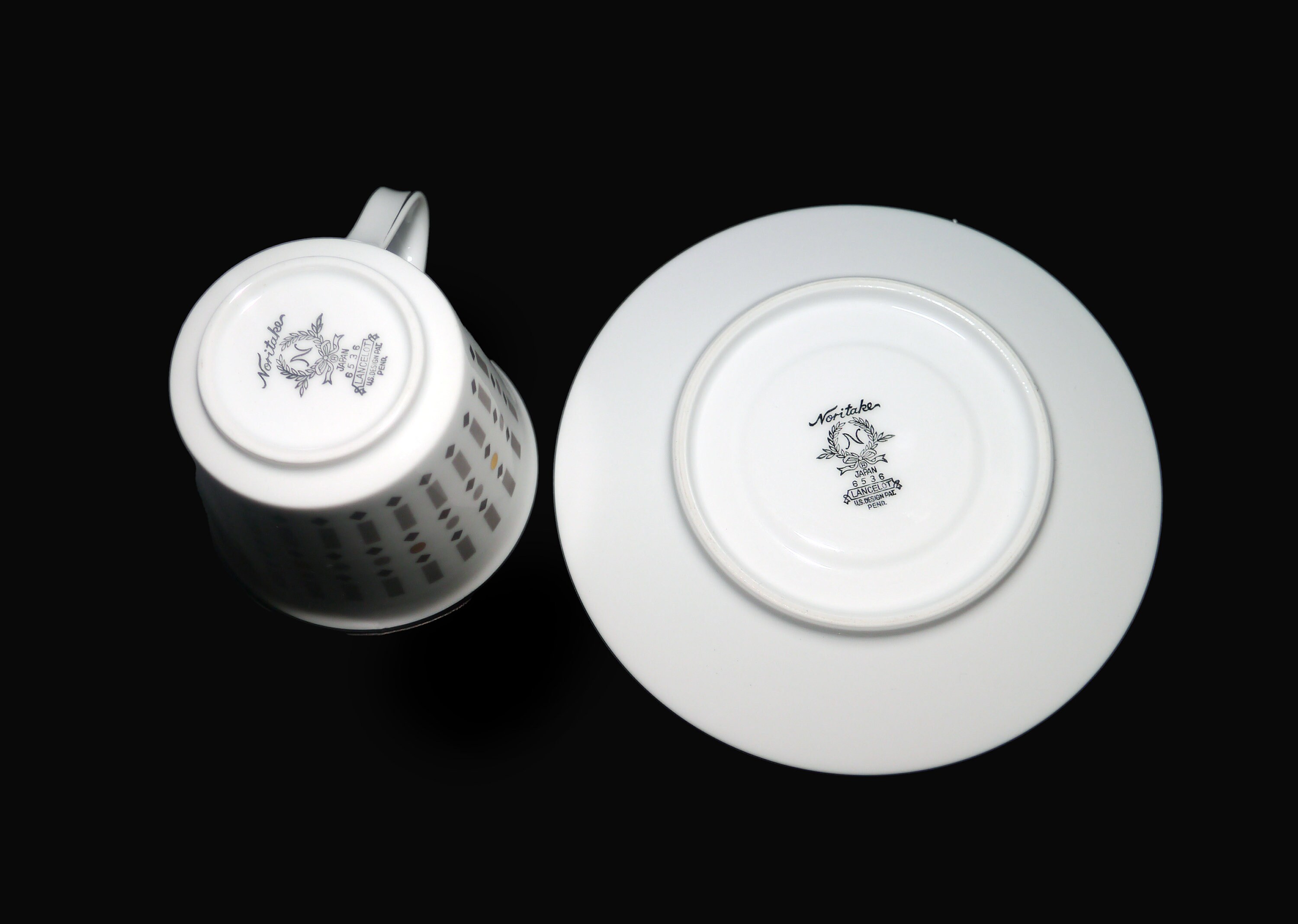 Noritake Lancelot 6536 cup and saucer set made in Japan. Sold individually.