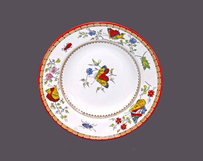 Petrus Regout The Societe Ceramique Vlinder | Papillon rimmed soup bowl made in Maastricht Holland.