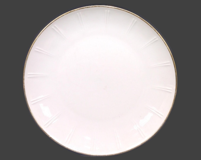 Winterling Roslau white-and-gold luncheon plate made in Bavaria. Embossed lines, complements WIG293. Sold individually.