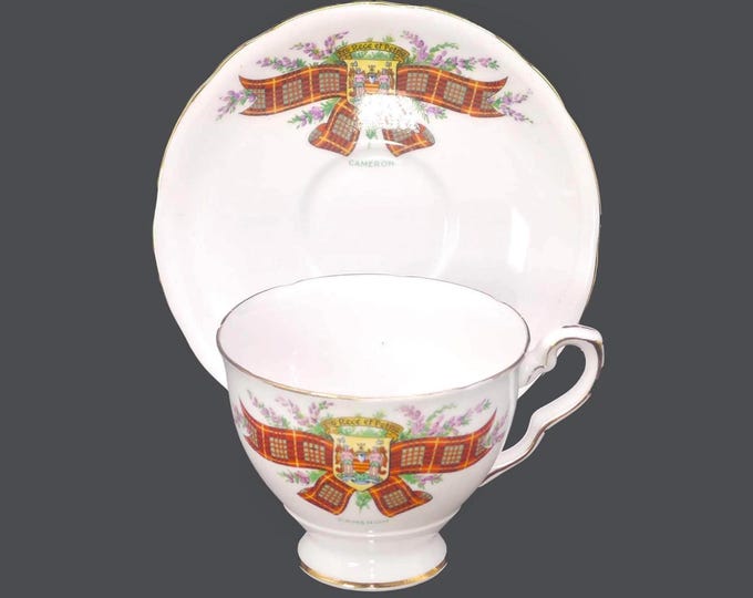 Royal Standard Bonnie Scotland Clan Cameron bone china tea set made in England.