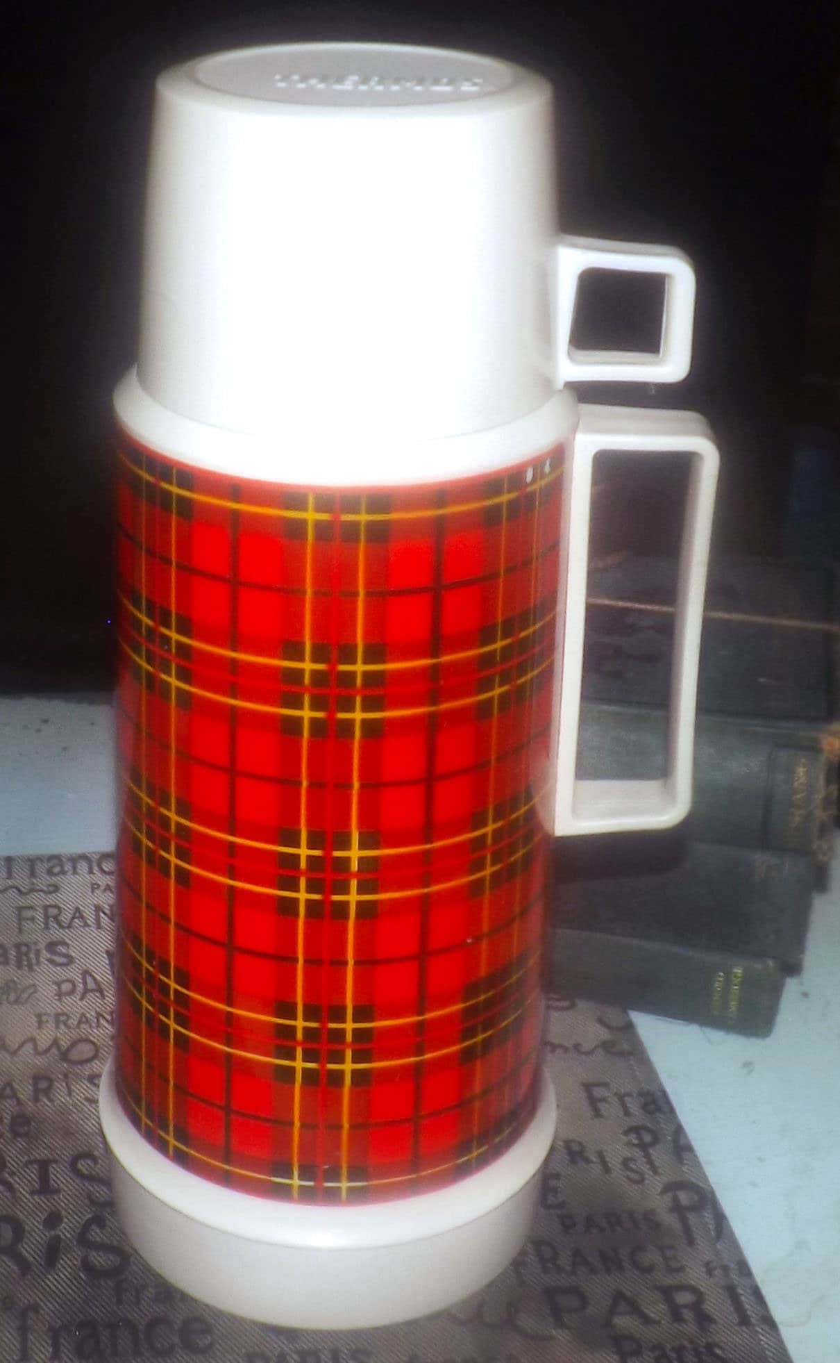Vintage Retro (1970s) Thermos brand insulated plaid tartan camping