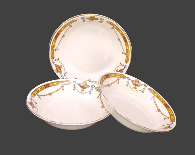 Three Sampson Bridgwood Anchor Pottery Surrey | Coronation Surrey fruit nappies, dessert bowls made in England.