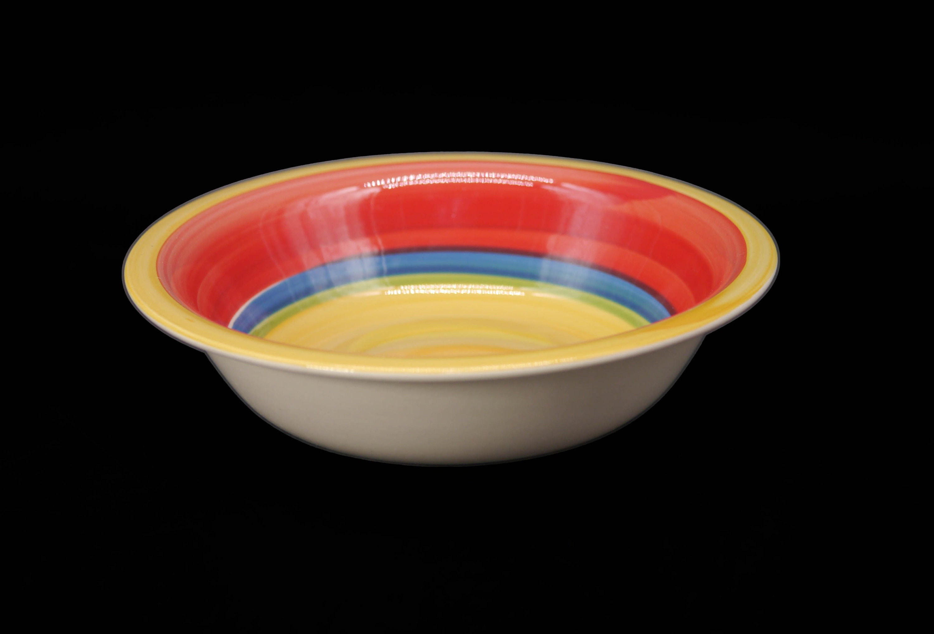 Vintage Royal Norfolk Mambo Rimmed Stoneware Cereal Bowl Multicolor
