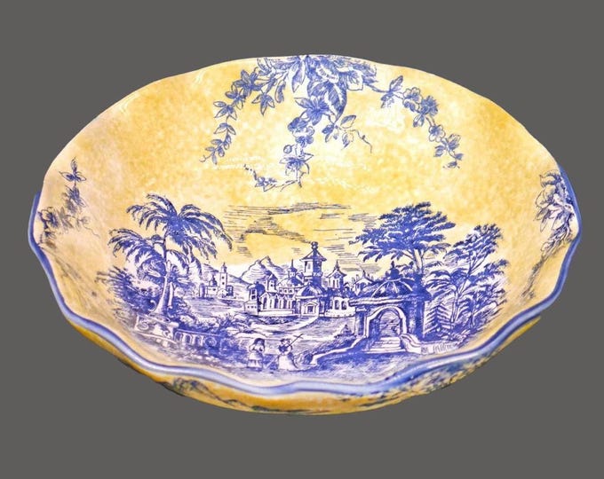 American Atelier English Toile Waverly-style round serving bowl.