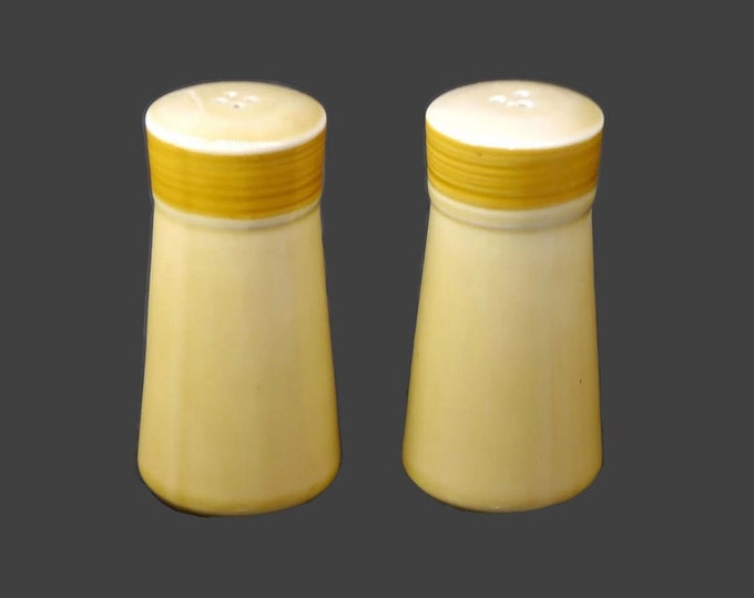 Mikasa Topaz 7405 stoneware salt and pepper shaker set. Vintage Terra Stone stoneware made in Japan.