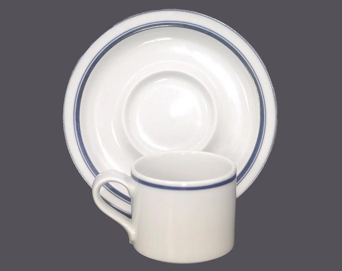 Dansk Christianshavn Blue espresso cup and saucer set. Dansk Bistro made in Japan.
