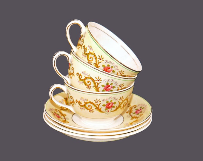 Three Johnson Brothers JB329 | Twyford cup and saucer sets. Pareek ironstone made in England.