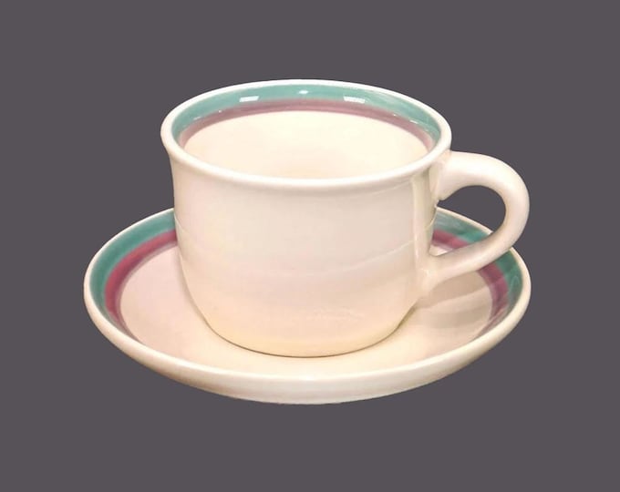 Pfaltzgraff Juniper stoneware cup and saucer set made in the USA.