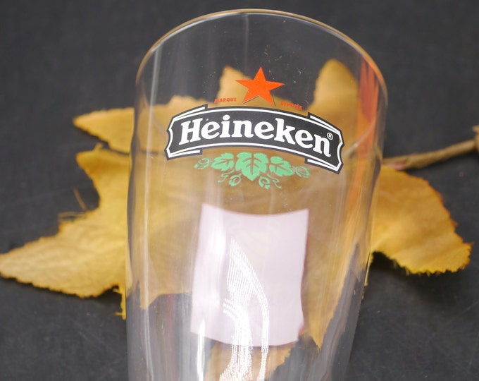 Heineken Moscow 2008 UEFA World Champions League Soccer Final beer pint glass. Etched-glass branding.