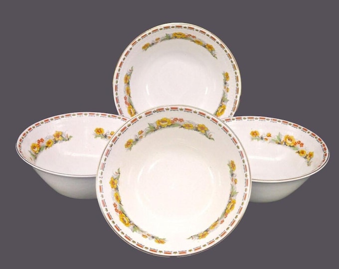 Vintage John Maddock Embassy Marigold cereal bowls made England. 4 bowls.