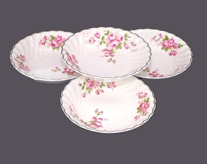 Vintage Johnson Brothers JB431 dessert bowls made in England. Pink roses.