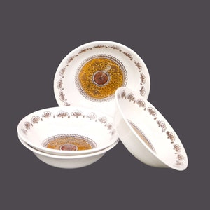 Four Broadhurst Autumn Glen coupe cereal bowls. Kathie Winkle design made in England.