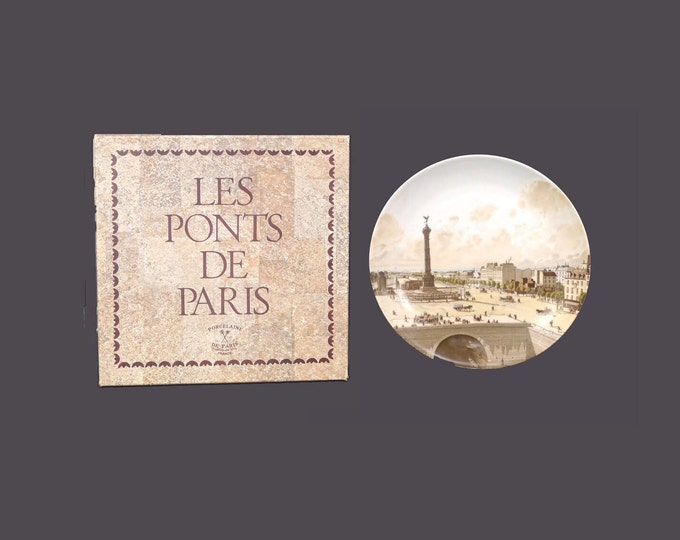 Porcelaine de Paris Ponts de Paris | Bridges of Paris Place de la Bastille display plate with original box made in France.