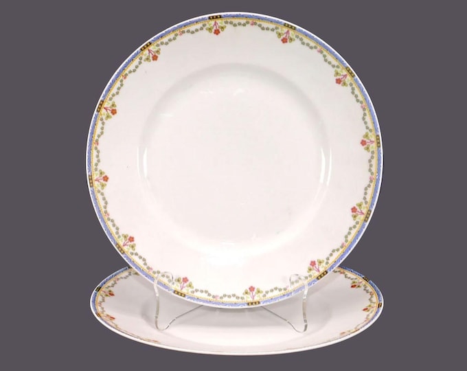 Pair of antique art-nouveau period Bernardaud Limoges BER45 dinner plates made in France.
