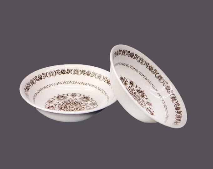 Pair of Wood & Sons Canterbury coupe cereal bowls made in England.