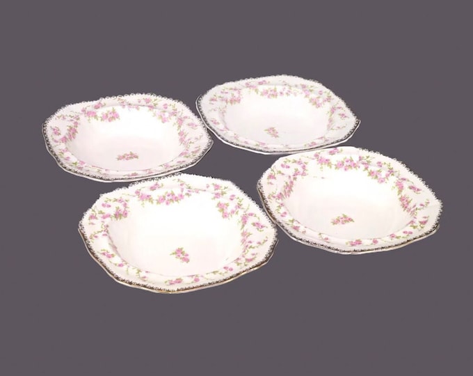 Alfred Meakin Harmony Rose rimmed, squared cereal bowls made in England. Choose quantity below.