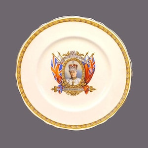 May 12, 1937 Edward VIII Coronation plate. Grindley Creampetal ironstone made in England.