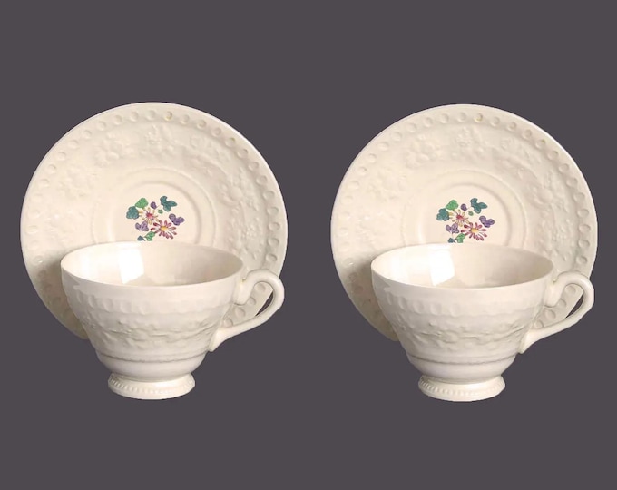 Vintage Wedgwood Wellesley cup and saucer sets made England. 2 sets. Flaw.