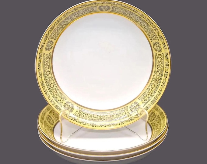 Four Sears China Golden Damask soup bowls made in Japan.