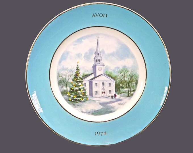 Wedgwood for Avon 1974 Country Church decorative Christmas plate made in England.