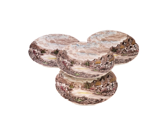 Johnson Brothers Olde English Countryside Brown Multicolor bread plates made in England. Choose quantity below.
