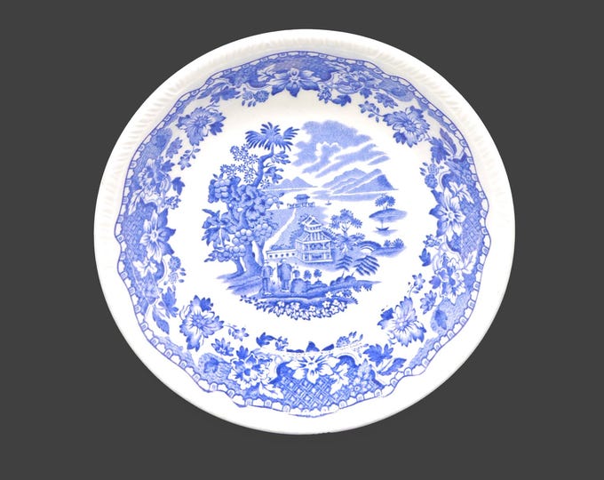 Wood & Sons Seaforth Blue fruit nappie, dessert bowl. Blue-and-white tableware made in England. Sold individually.