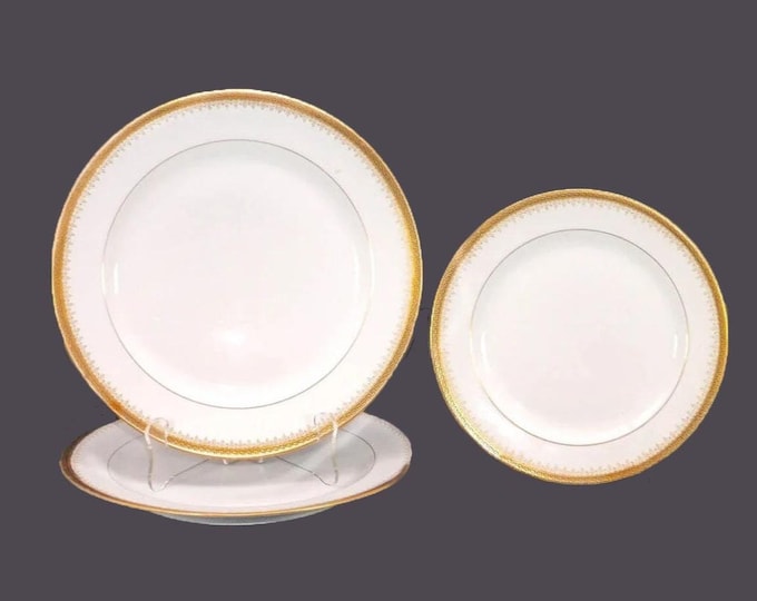 Antique Bawo & Dotter Elite Works Limoges BWD258 plate set made in France. Two dinner, 1 salad. Flaws (see below).
