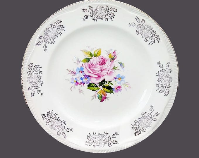 Winterton W1011 style floral and filigree luncheon plate made in England. Flaw (see below).