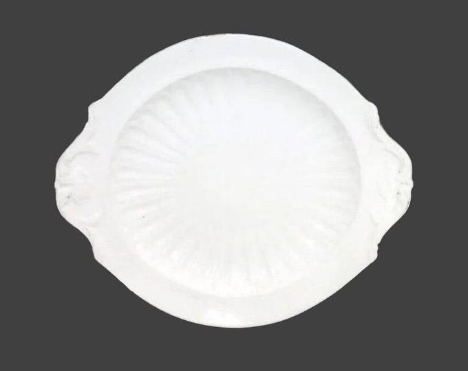 Antique Victorian-era J Clementson lugged sandwich platter made in England. Embossed accents, brown trim.