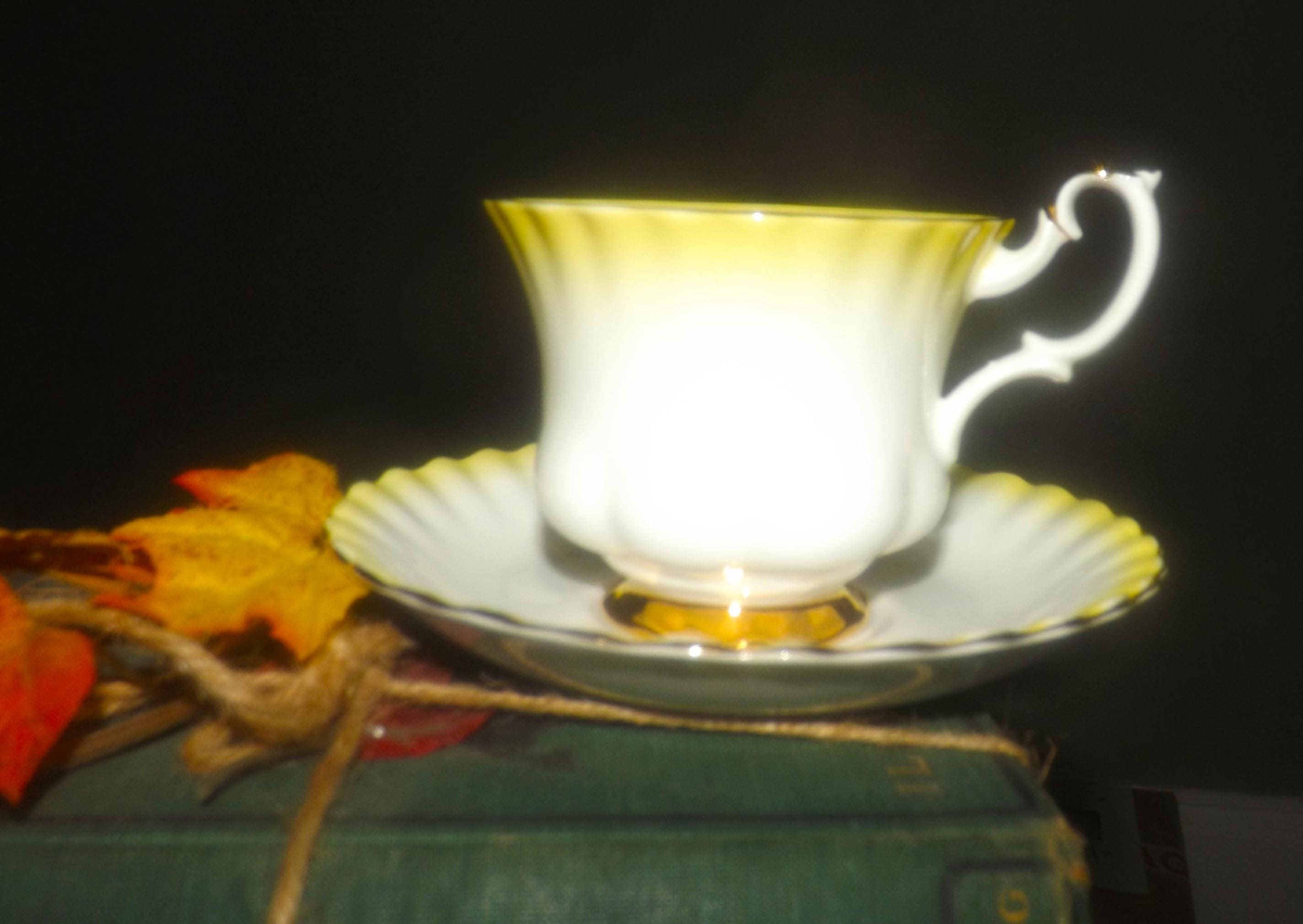 Vintage (1960s) Royal Albert Rainbow series yellow tea set (footed cup