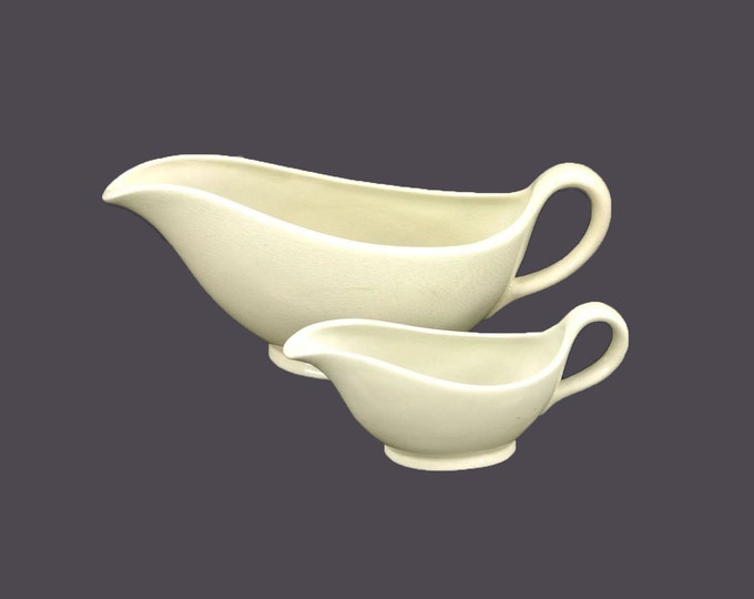Grindley Almond Petal gravy boat and creamer made in England. Smooth edge.