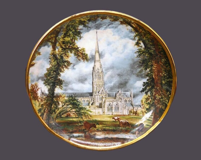 Lord Nelson Pottery decorative cabinet wall display plate Bishop's grounds of Salisbury Castle by John Constable. Made in England.